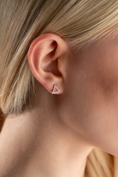 Heliophilia Silver Pendientes de Plata de Ley 925 Oro Rosa y Blanco